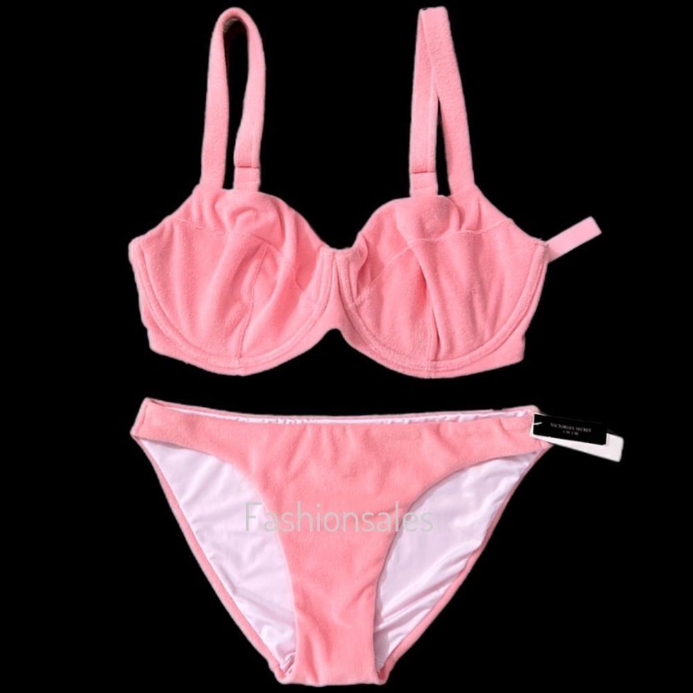 Victorias Secret Set Wicked Push Up without padding terry Bikini Top & Bottom